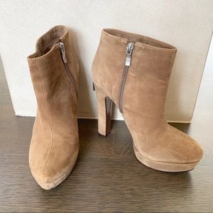 BCBGeneration suede platform booties.